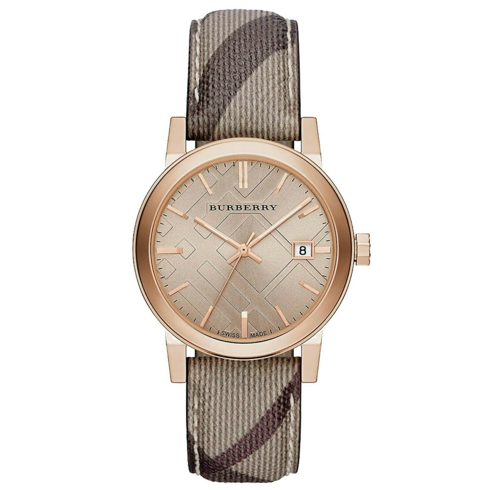 Burberry Bu9040 The City Rose Gold Tone Women's Watch Multicoloured
