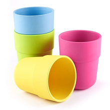 GET FRESH PLA Kids Cups Set 4-Pack Melamine-Free Microwave Safe Dinner Cups for Kids and Toddlers