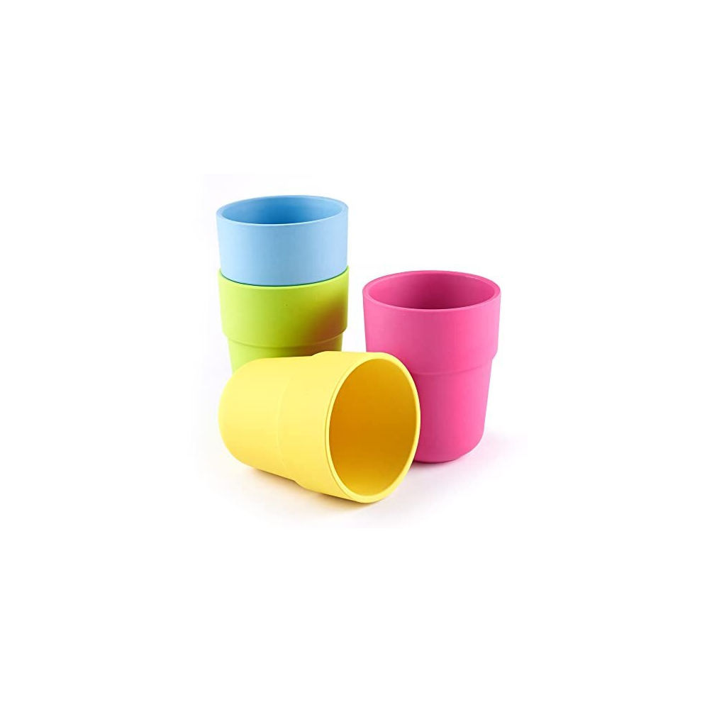 Get Fresh Pla Kids Cups Set 4-Pack Melamine-Free Microwave Safe Dinner Cups For Kids And Toddlers