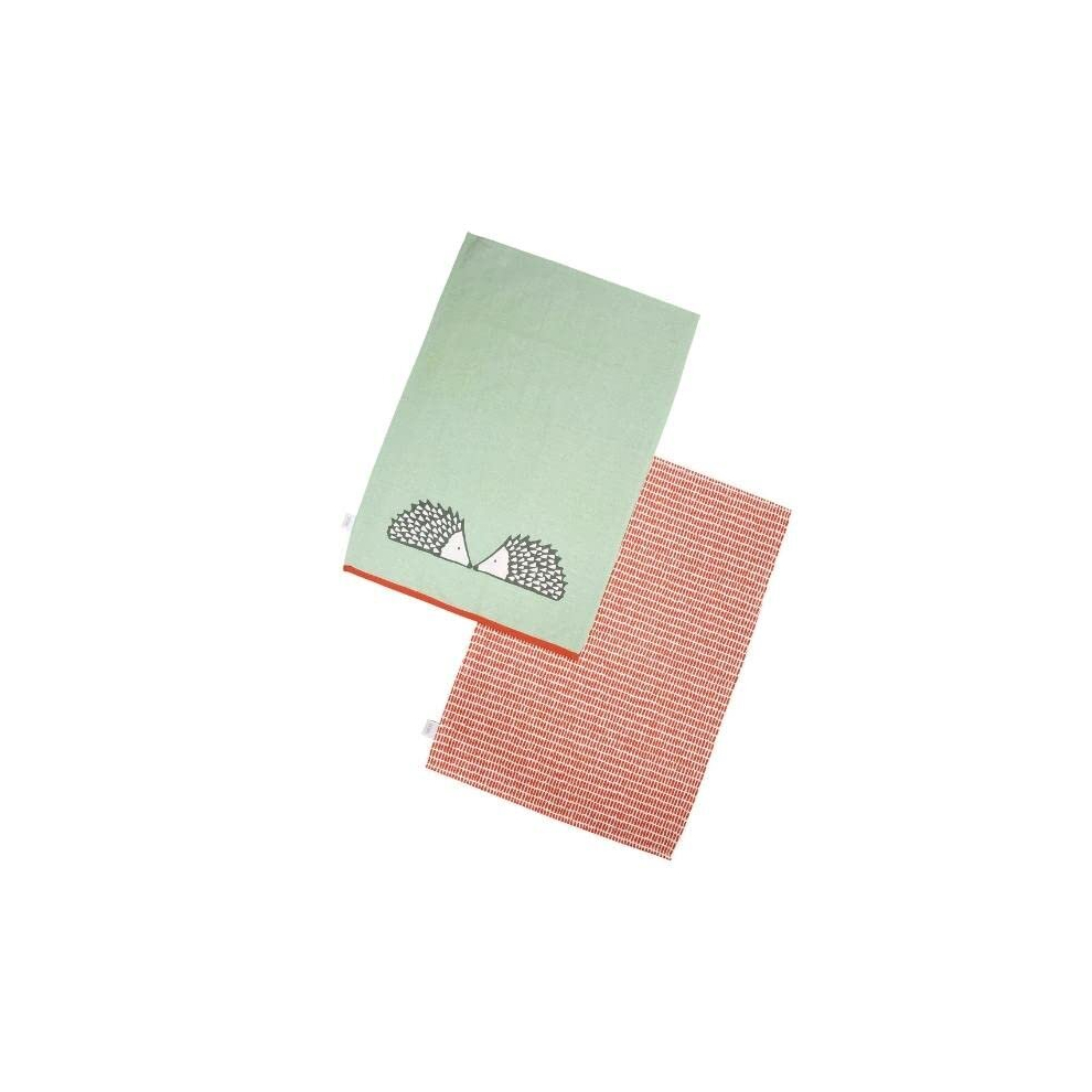 Scion Living Spike Set Of 2 Tea Towels Sage