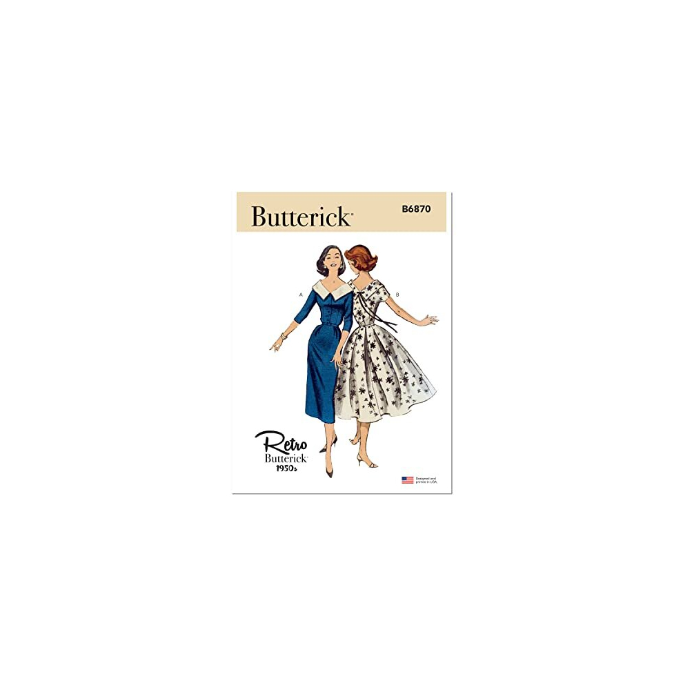 Butterick B6870a5 Misses Dress A5 (6-8-10-12-14)