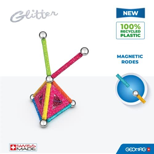 Geomag Geomag - Glitter Panels Recycled, 534, White 1