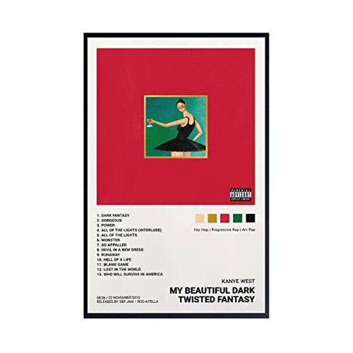 Theissen Kanye West Poster My Beautiful Dark Twisted Fantasy Album