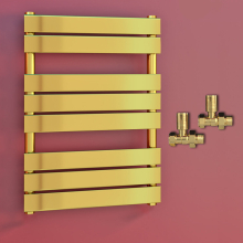 (500 x 800 mm (h), Straight Valves) Gold Panel Towel Rail Radiator