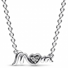 Sparkling Infinity Heart Mum Pave Collier With Crystal 925 Sterling Silver Necklace For Bead Charm DIY Jewelry