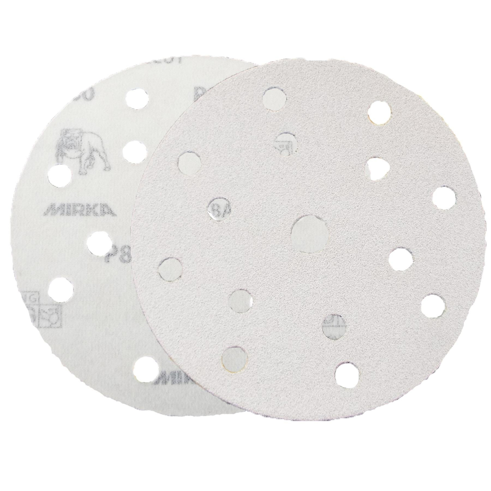 Mirka White Basecut Velcro 150Mm Sanding Discs - 25 Sheets 6" Abrasive P80 Grit 5060859870815