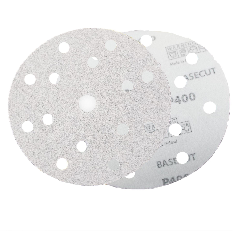 Mirka White Basecut Velcro 150Mm Sanding Discs - 50 Sheets 6" Abrasive P400 Grit 5060859870754
