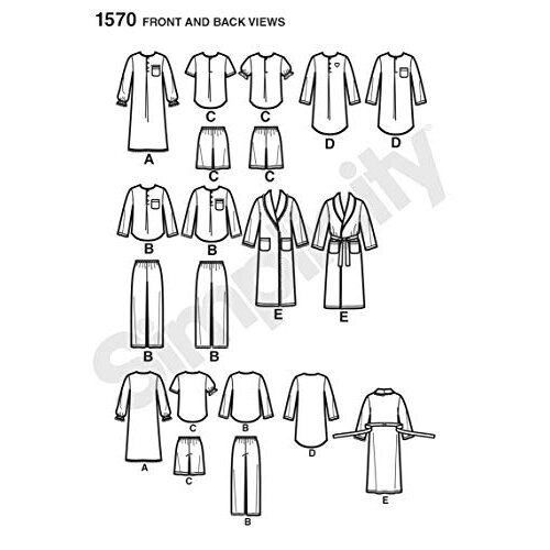 Simplicity 1570 Kinderen Pyjama Naai Patroon, Maten 3-6 2
