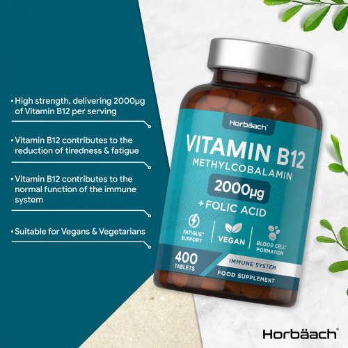 Vitamin B12 Tablets | 2000mcg | 400 Vegan Tablets | High Strength ...