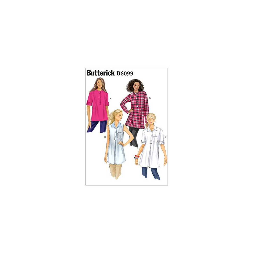 Butterick Patterns 6099 ZZ Sizes Large 16 - 18/ Extra-Large 20 - 22/ Extra-Large 24 - 26 Misses Tunic,White