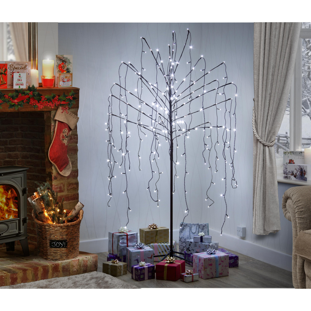 Snow Time (4Ft, Ice ) Weeping Willow Tree Warm/Ice Led's In/Outdoor Tree White