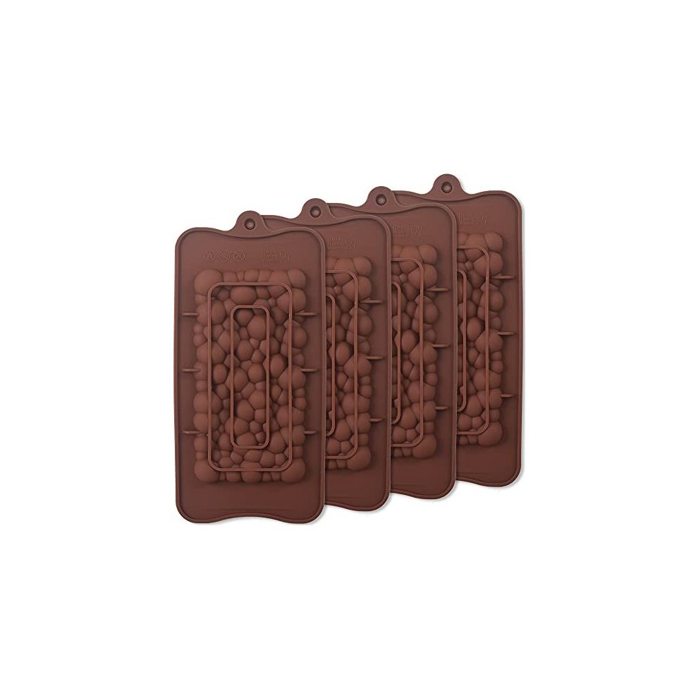Ionegg Bubbles Break Apart Stampi In Silicone Per Barrette Di Cioccolato, Stampi Per Barrette Proteiche Ed Energetiche Fatti In Casa, 4 Confezioni-image