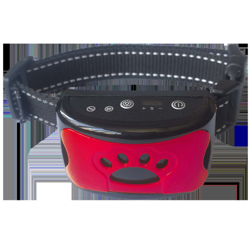 (Red) Anti Bark Dog Training Collar Sound Vibrate Automatic Stop Barking  Rechargeable