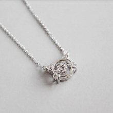925 Sterling Silver CZ Zircon Sweet Crystal Kitty Pendant Necklace Jewelry For Woman Girls Lovely Gift