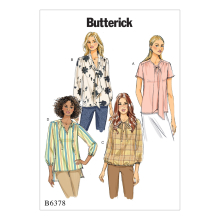 Butterick Patterns 6378 A5,Misses Top and Tunic,Sizes 6-14, Tissue, Multicoloured, 17 x 0.5 x 22 cm