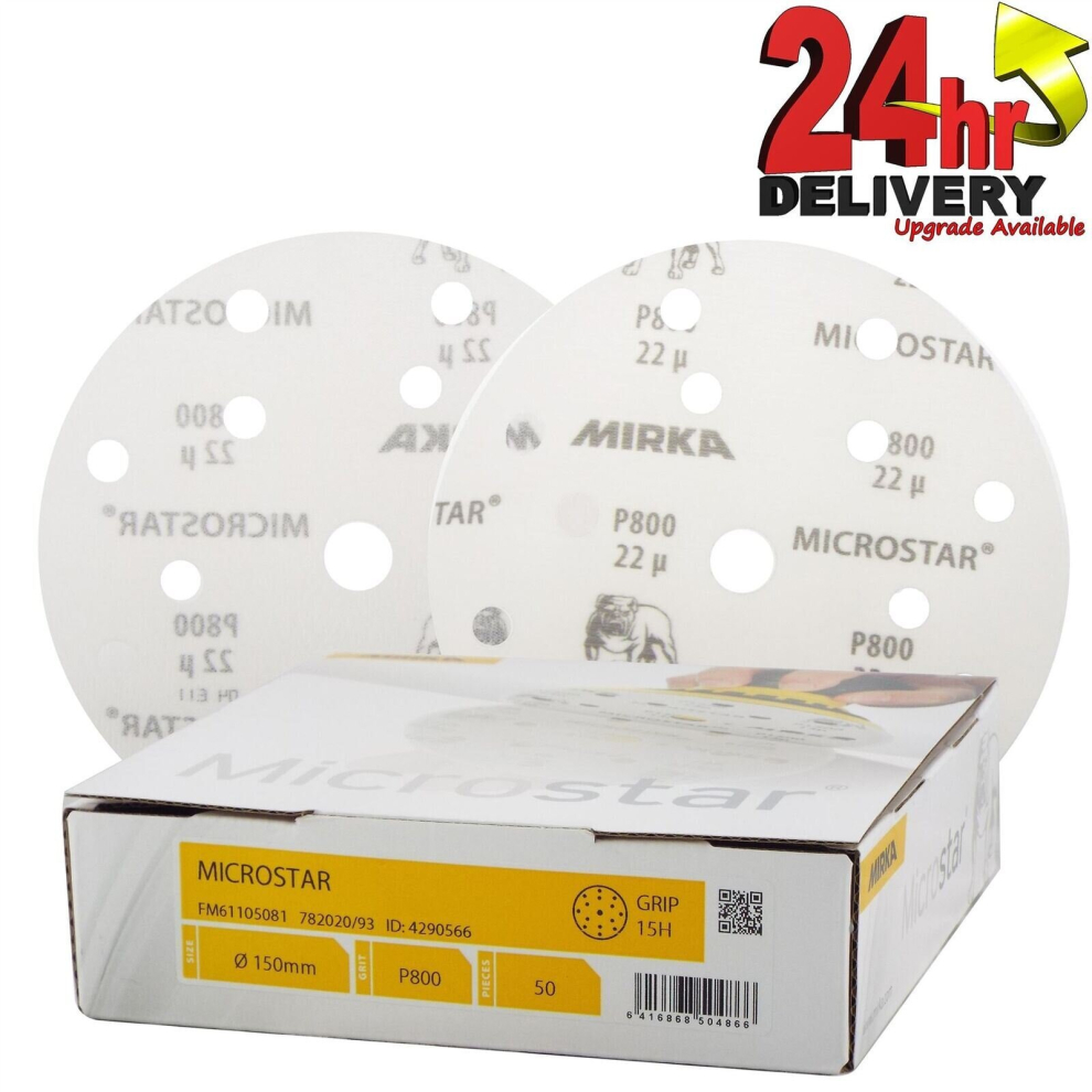 Mirka Microstar General Purpose Abrasive P800 150Mm Film Discs - X 50 3871385944299