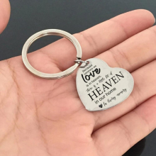 Personalized Memory Gift High-quality Keychain:Because Someone We Love Is In Heaven,There Is A Little Bit Of HEAVEN In Our Home.
