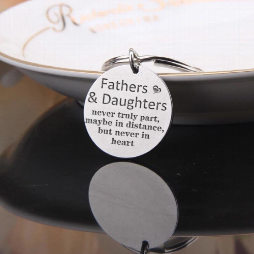 Personalized To Dad Keychain From Daughter Easy To Carry Creative Engraved Text Around Keychain
