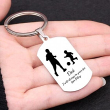 Dad I Will Always Be Your Fan Love Keychain for Father Football Dad Gift from Son Personalized Kids Name Kerings Charm