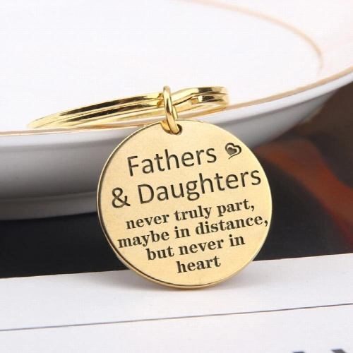 Personalized To Dad Keychain From Daughter Easy To Carry Creative Engraved Text Around Keychain 1