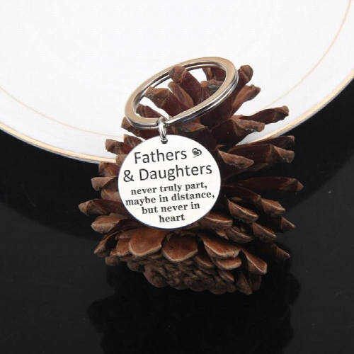Personalized To Dad Keychain From Daughter Easy To Carry Creative Engraved Text Around Keychain 2