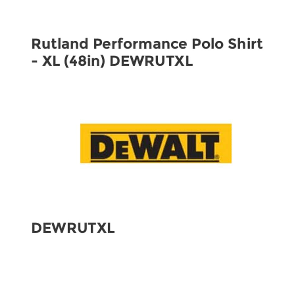 Rutland Performance Polo Shirt - XL (48in) DEWRUTXL