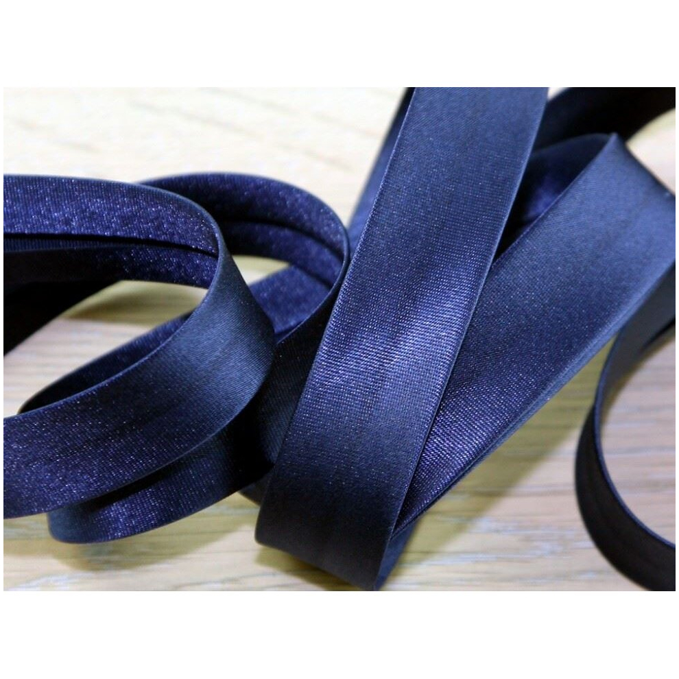 Prym 20mm Duchesse Satin Bias Binding Tape Navy Blue - per metre