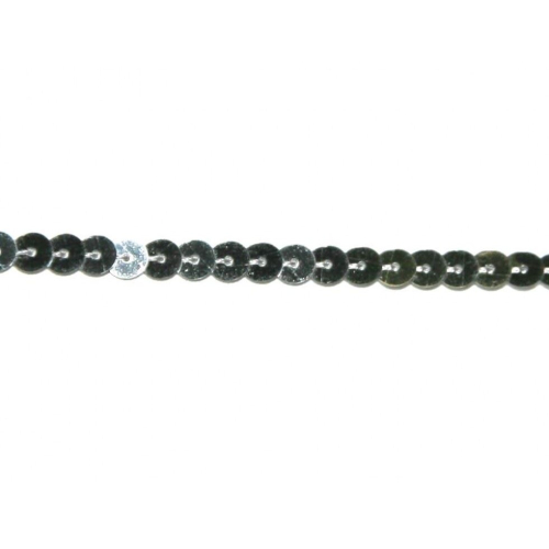 Essential Trimmings 6mm Strung Single Sequin Trim Silver - per metre