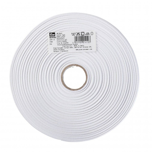 Prym Prym 15mm Extra Strong Cotton Tape White - per metre