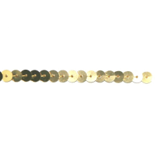 Essential Trimmings 6mm Strung Single Sequin Trim Gold - per metre