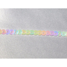 Essential Trimmings 6mm Strung Single Sequin Trim White Opalesque - per metre