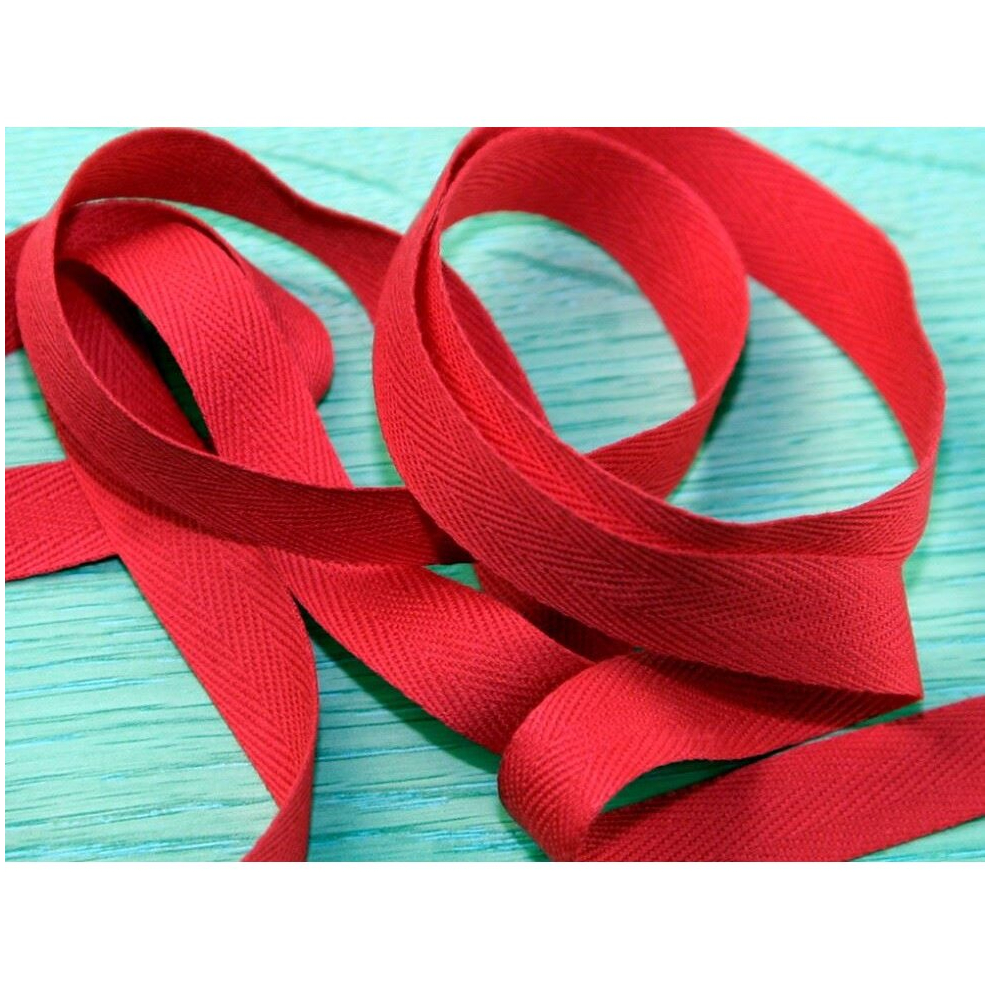 Prym 15mm Strong Cotton Herringbone Tape Red - per metre