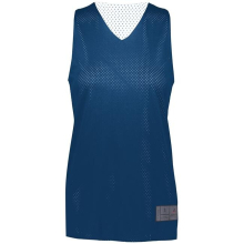 Ladies Tricot Mesh Reversible 2.0 Jersey, Navy & White - Extra Large