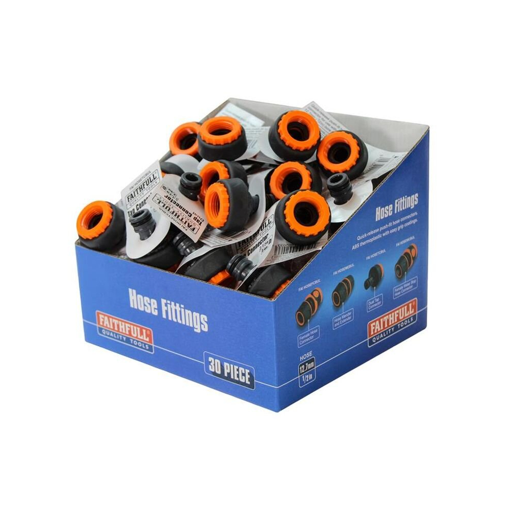 Plastic Tap Hose Connecto 1/2 & 3/4in (Box 30) FAIHOSETCBUL