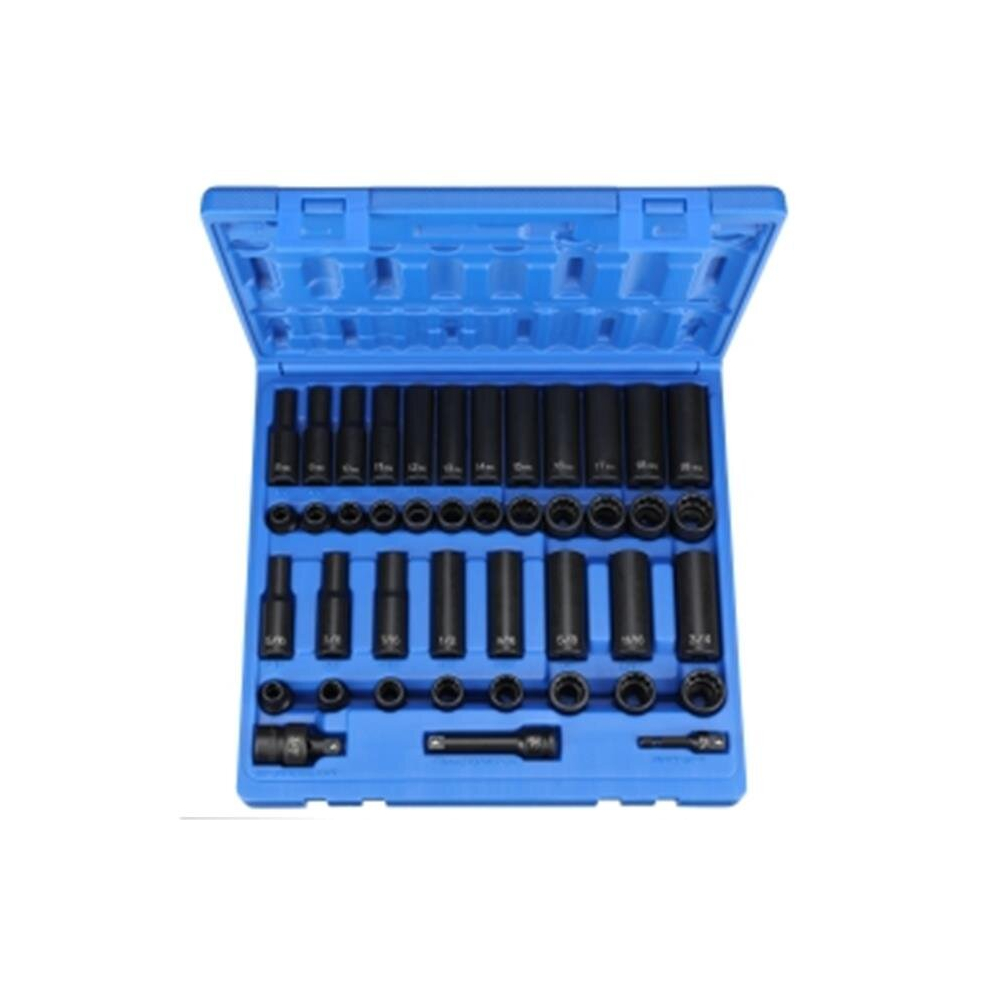 0.37 In. Drive Sae & Metric Standard - Deep Socket - 12 Point - 43 Piece 780475638549