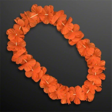 Hawaiian Flower Lei Necklace, Orange