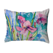 11 x 14 in. Pink Iris Non-Corded Indoor & Outdoor Pillow