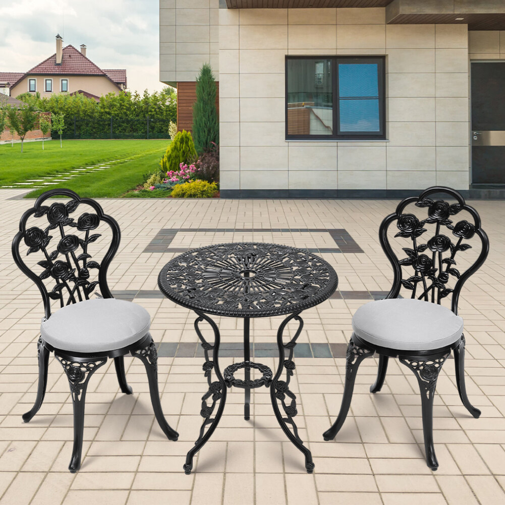 3pcs Cast Aluminum Outdoor Bistro Dining Set