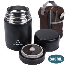 800ml Insulated Food Container Stainless Steel Thermos Flask Soup Flask with Spoon