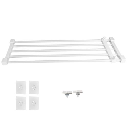 75-120cm Extendable Closet Organiser Wardrobe Shelf Storage Divider Rack Cupboard Shelves 1