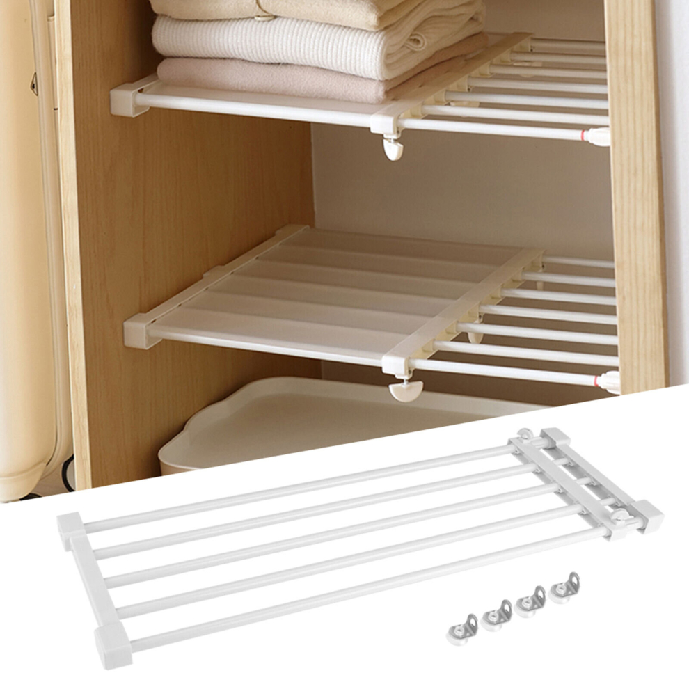 Telescopic Rack Extendable Organizer Shelf Storage Divider For Wardrobe Cupboard 75-120cm