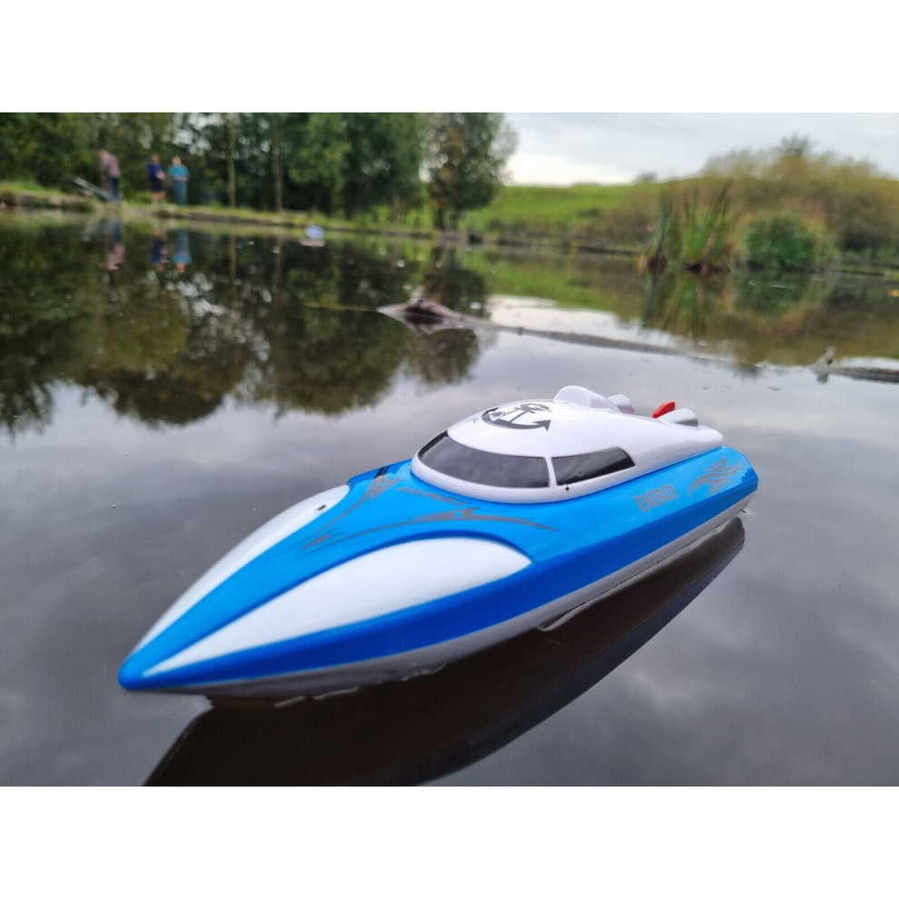 (Blue) 2.4G Rechargeable Energy RC Boat High Speed Boat