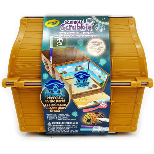 Crayola CRAYOLA Scribble Scrubbie Pets Glow Treasure Chest Glow-in-the-Dark