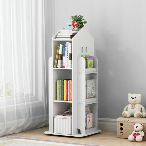 Living And Home Kids' House Frame Rotating Bookshelf