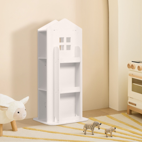 Living And Home Kids' House Frame Rotating Bookshelf 2