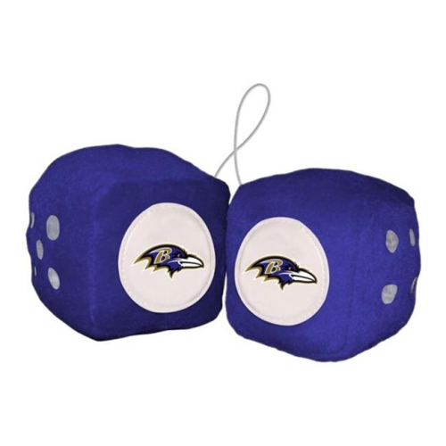 3 in. NFL Baltimore Ravens Fuzzy Dice