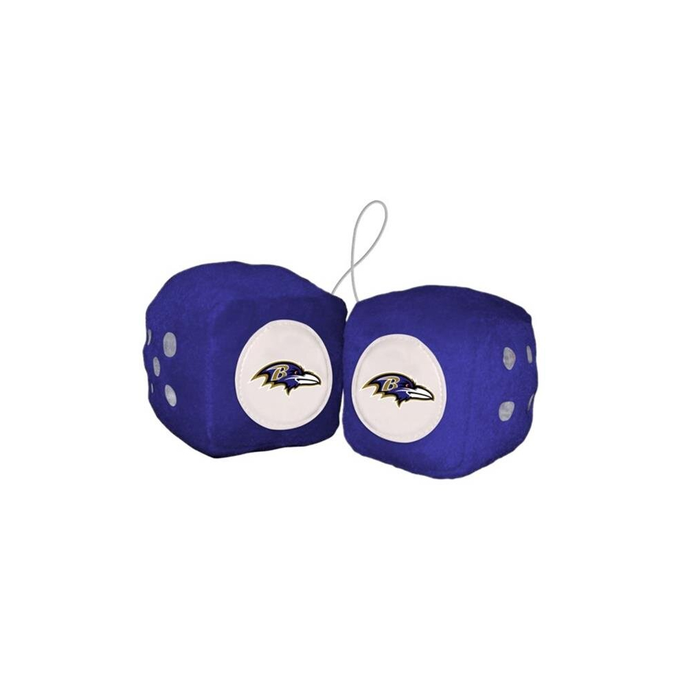 3 In. Nfl Baltimore Ravens Fuzzy Dice 748702860736
