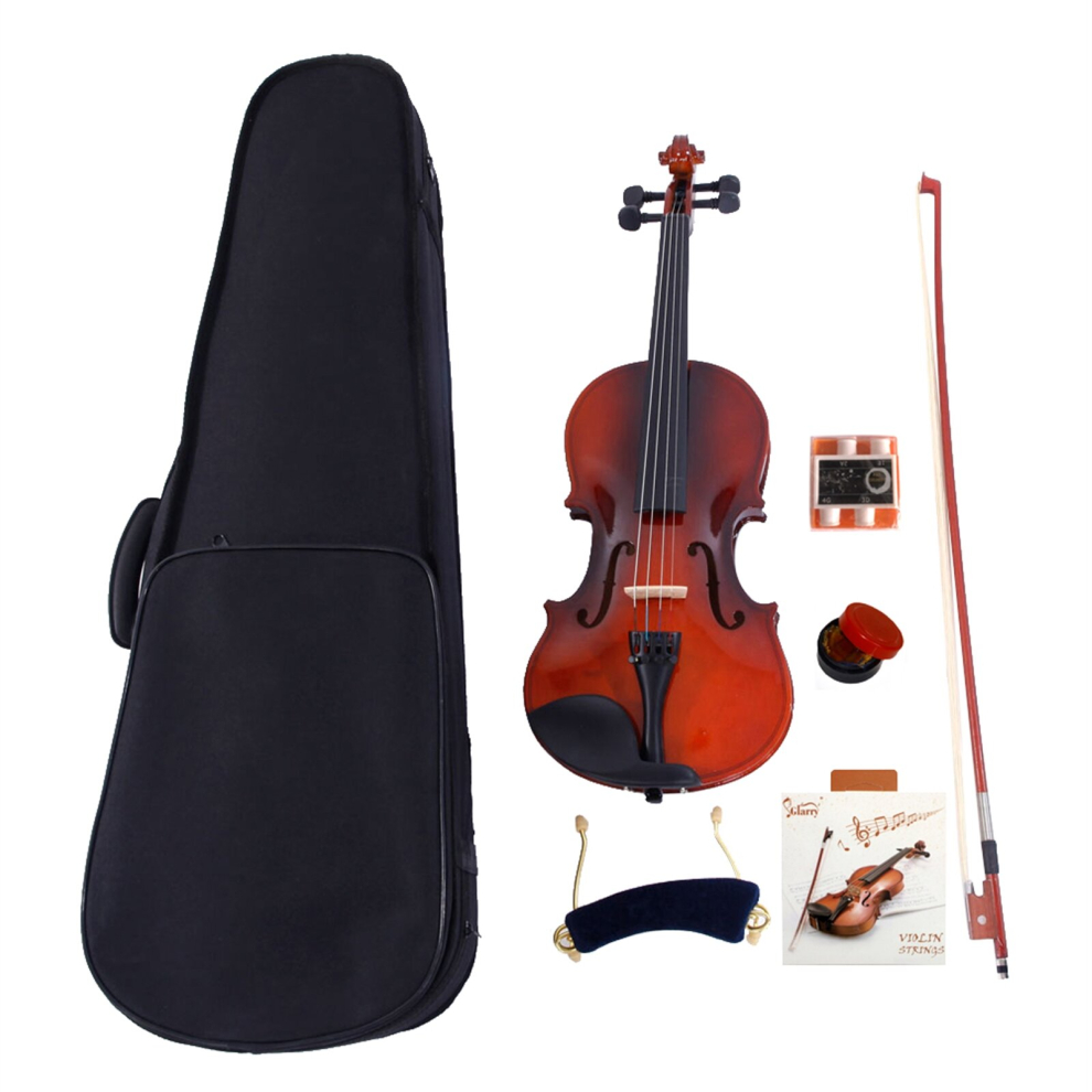 Glarry GV100 4/4 Acoustic Violin W/ Case Bow Rosin Strings Tuner Shoulder Rest