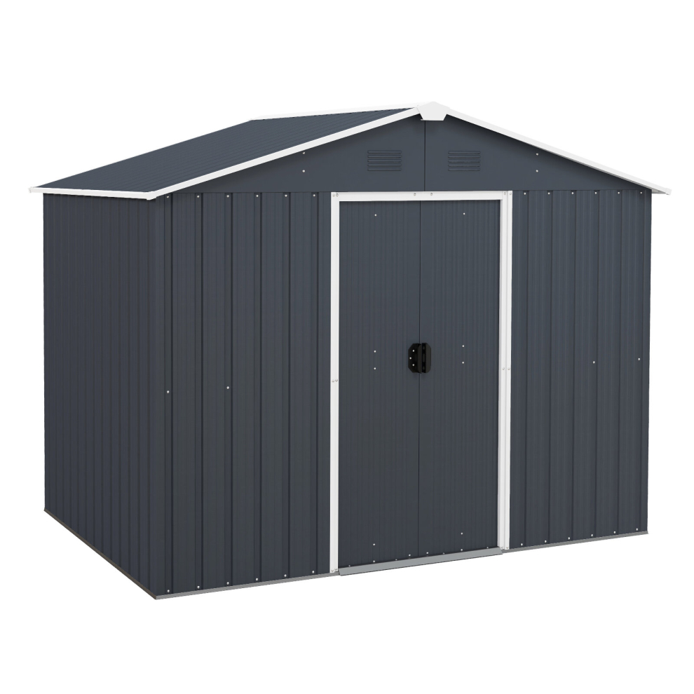 5.7FT x 7.7FT Outdoor Storage Shed Large Tool House w/ Sturdy Steel Base