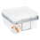 Alpina Bread Basket Food Serving Storage Hamper Metal White Fabric Square 4